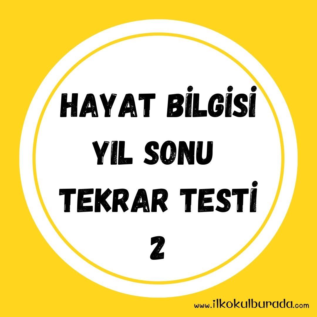 1. Sınıf Hayat Bilgisi Genel Tekrar Testi-2