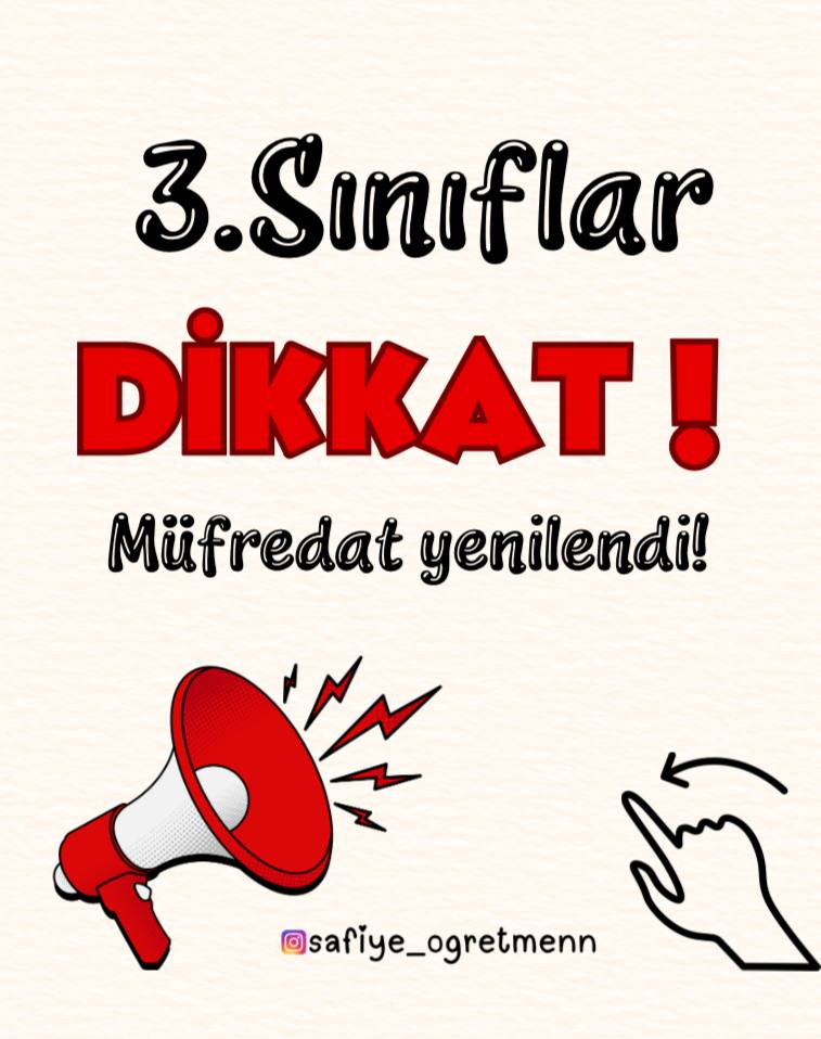 3. Sınıf Yeni Maarif Modeli Ünite ve Konu Dağılımı