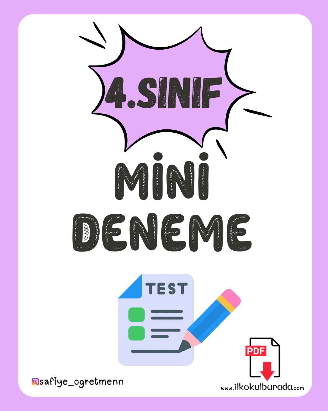 4. Sınıf Mini Deneme Sınavı - 1