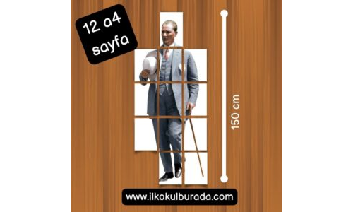 1.5 m Uzunluğunda Büyük Boy Atatürk Posteri