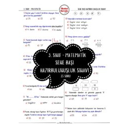 3.Sınıf Matematik – Sene Başı Hazırbulunuşluk Sınavı