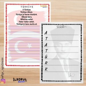 R Sesi Atatürk ve Türkiye Şiirleri- 1.Sınıf R Sesi Okuma ve Yazma Etkinlikleri