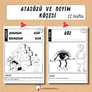Atasözü ve Deyim Köşesi – 11. Hafta